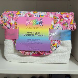 Posh Peanut x Lisa Frank Angel Kitty hooded towel